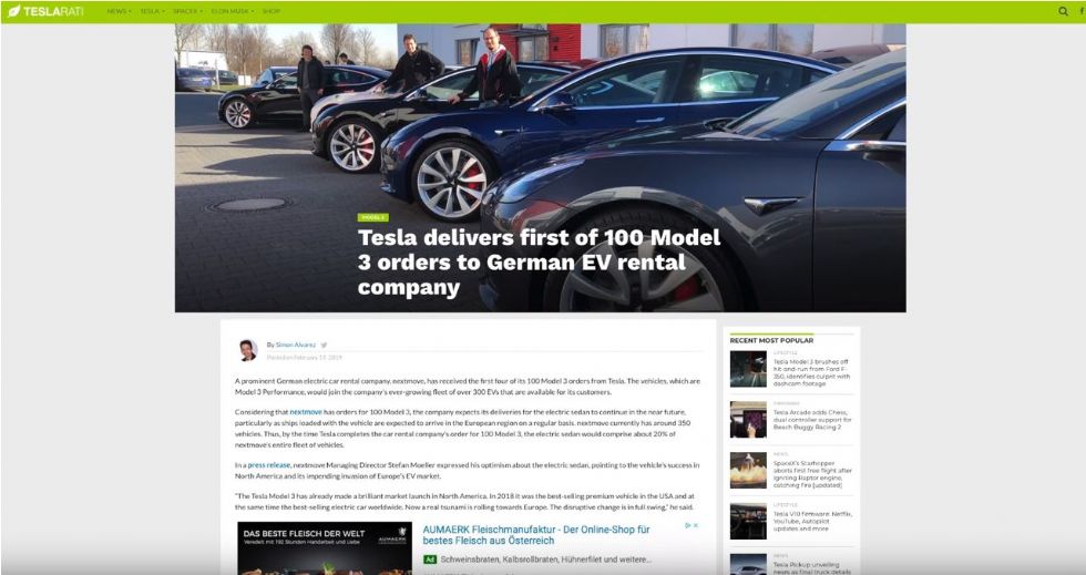 Tesla 3, nočna mora za nemško rent-a-car podjetje Tesla 3, nočna mora za nemško rent-a-car podjetje